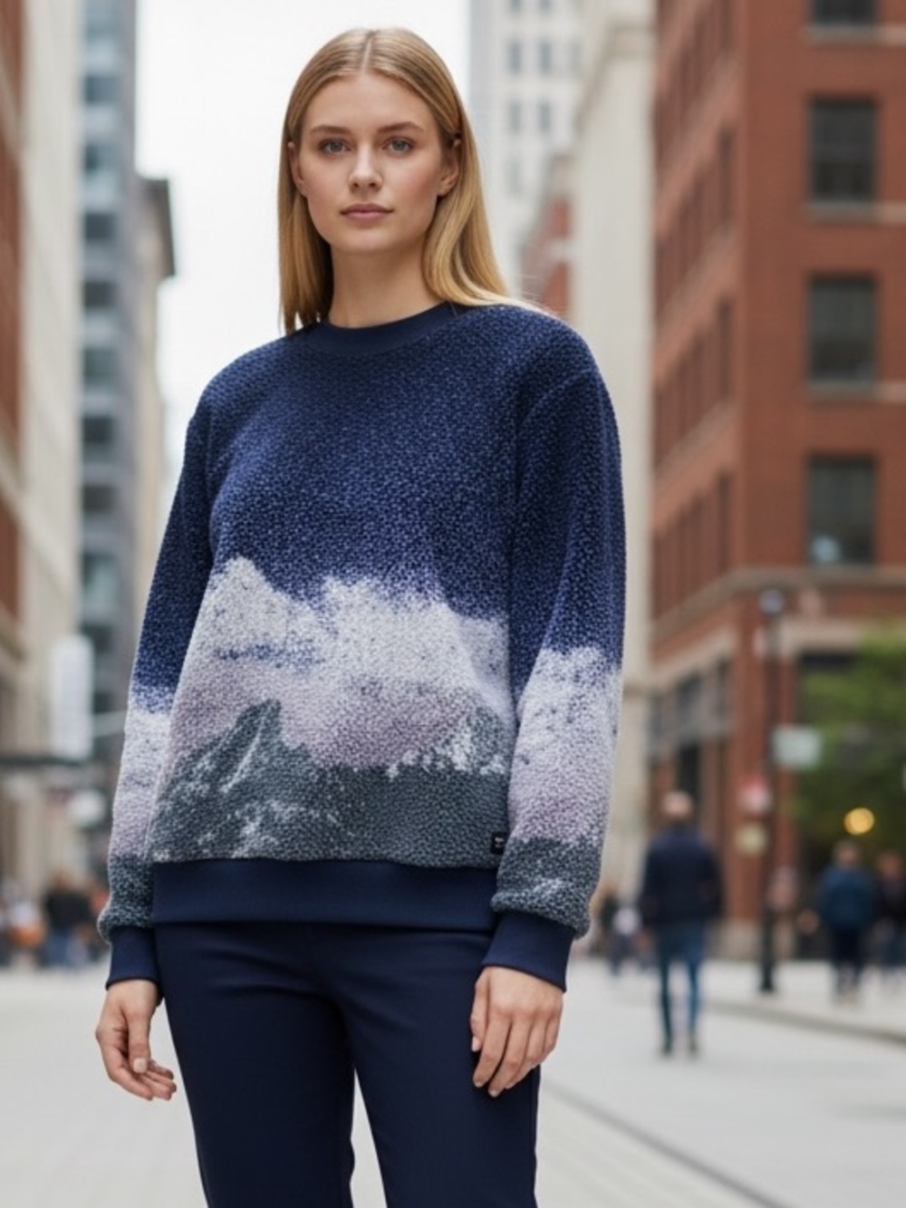 NWOT Vans Overlook Sherpa Crew Sweatshirt - Dress Blues Large